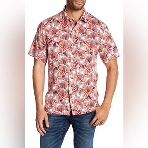 Tommy Bahama Camp Shirt Shell We Dance Caliente Men's Large 100% Silk Button Up